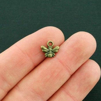 Bee charms - antique gold