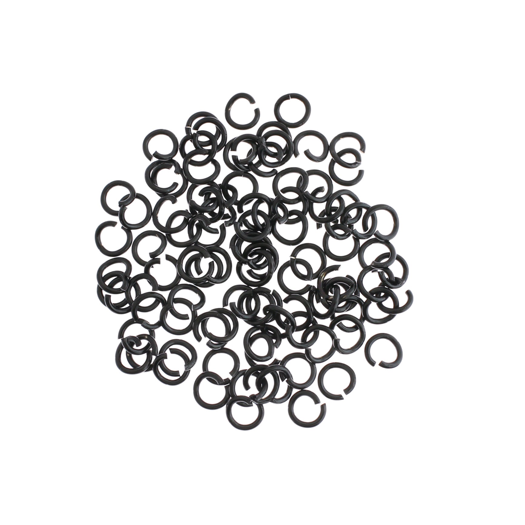 Jump Ring, size 7 mm, thickness 1 mm, black, 50 pc/ 1 pack