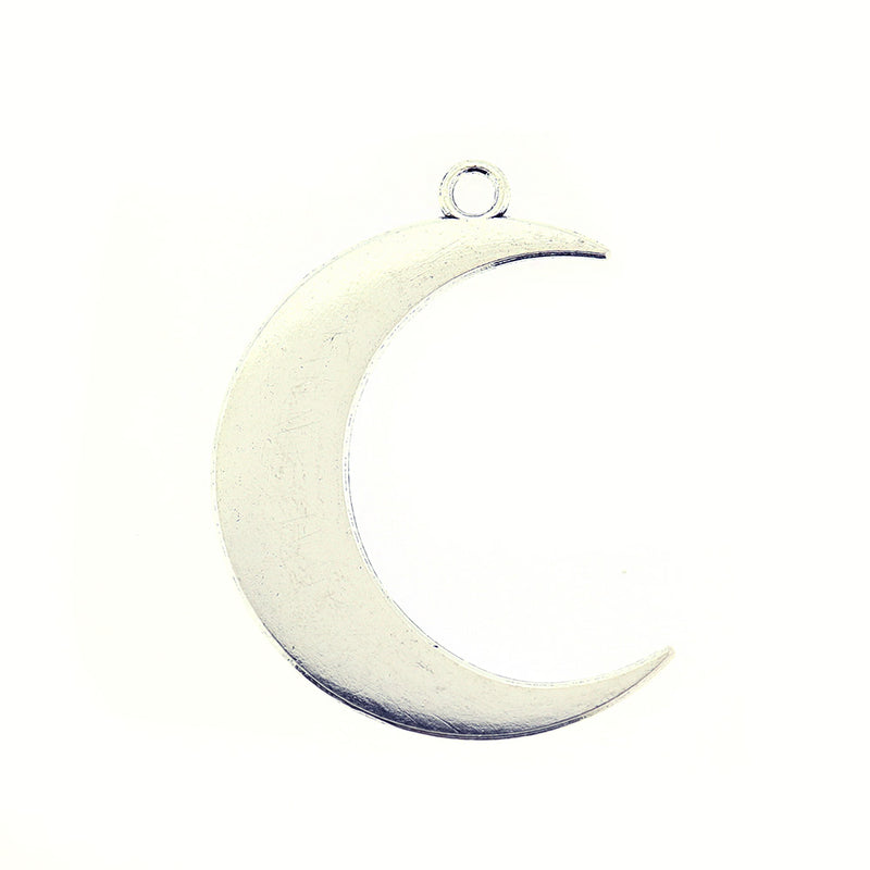 2 Crescent Moon Antique Silver Tone Charms - SC804