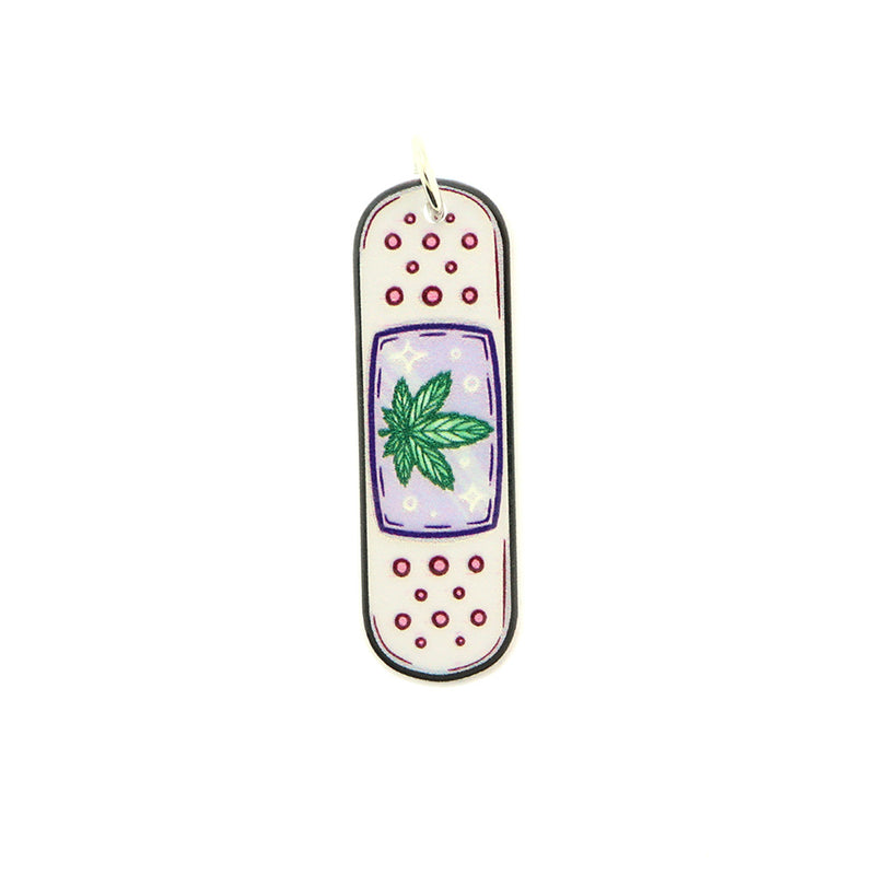 Weed Bandaid Acrylic Charm 2 Sided - K230