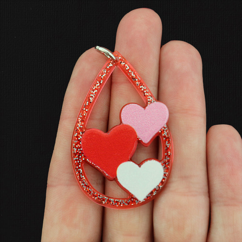 Heart Pendant Drop Resin Charm - K702