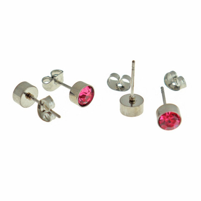 Boucles d'Oreilles Pierre de Naissance Acier Inoxydable Doré - Décembre - Clous Zircon Cubic Zirconia - 15mm x 7mm - 2 Pièces 1 Paire - ER553