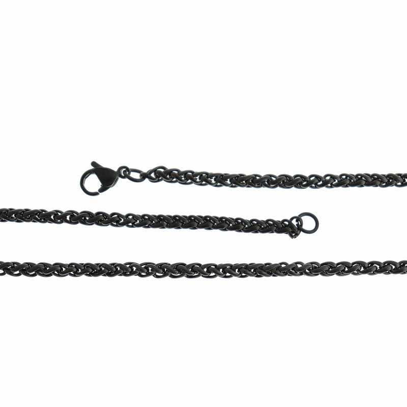 Stainless Steel Rope Chain Necklace- 23" - 3mm - Choose Your Tone!