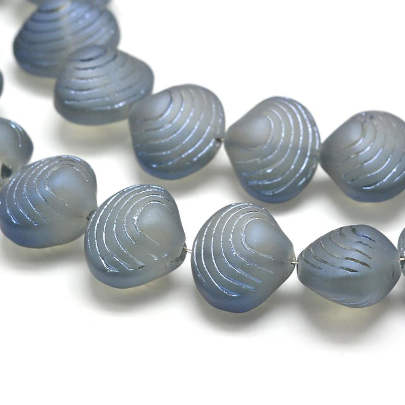 10 Electroplated Seashell Glass Beads - 15mm x 10mm - Choose Your Color!