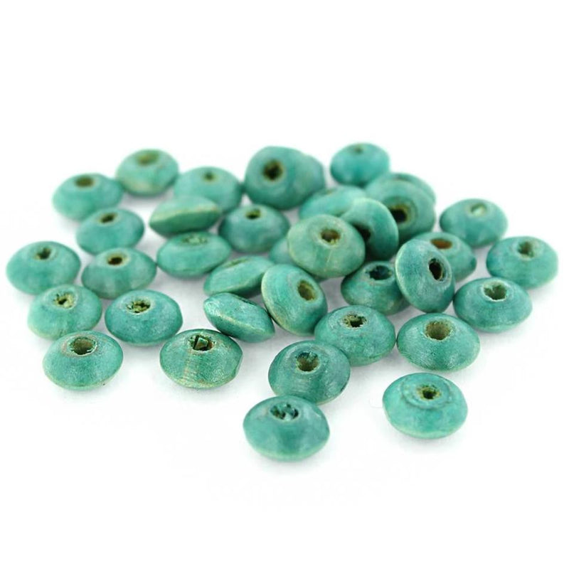 Rondelle Bois Perles 10mm x 4mm - Olive - 100 Perles - BD817