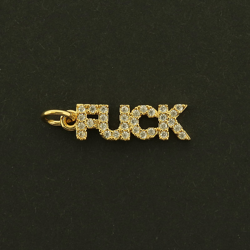 18k Swear Word Charm - 18k Gold Plated with Inset CZs - GLD1000