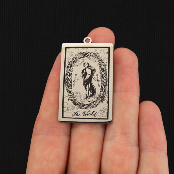 The World Tarot Card Titanium Steel Charm - SSP626