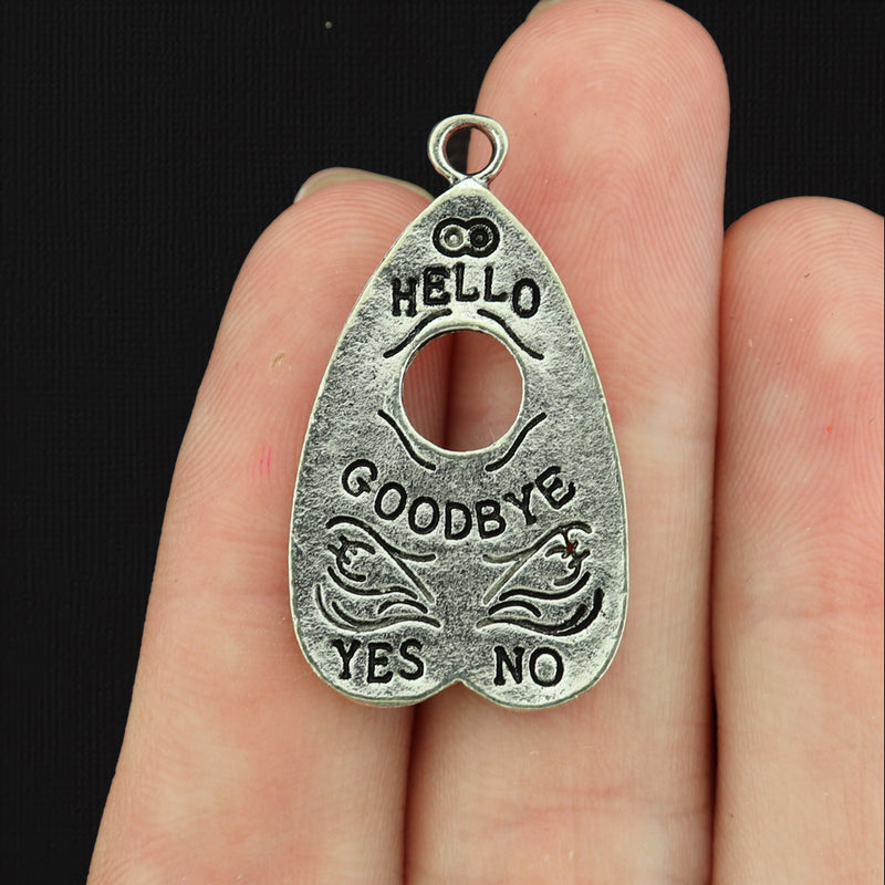 4 Ouija Board Planchette Antique Silver Tone Charms - SC206