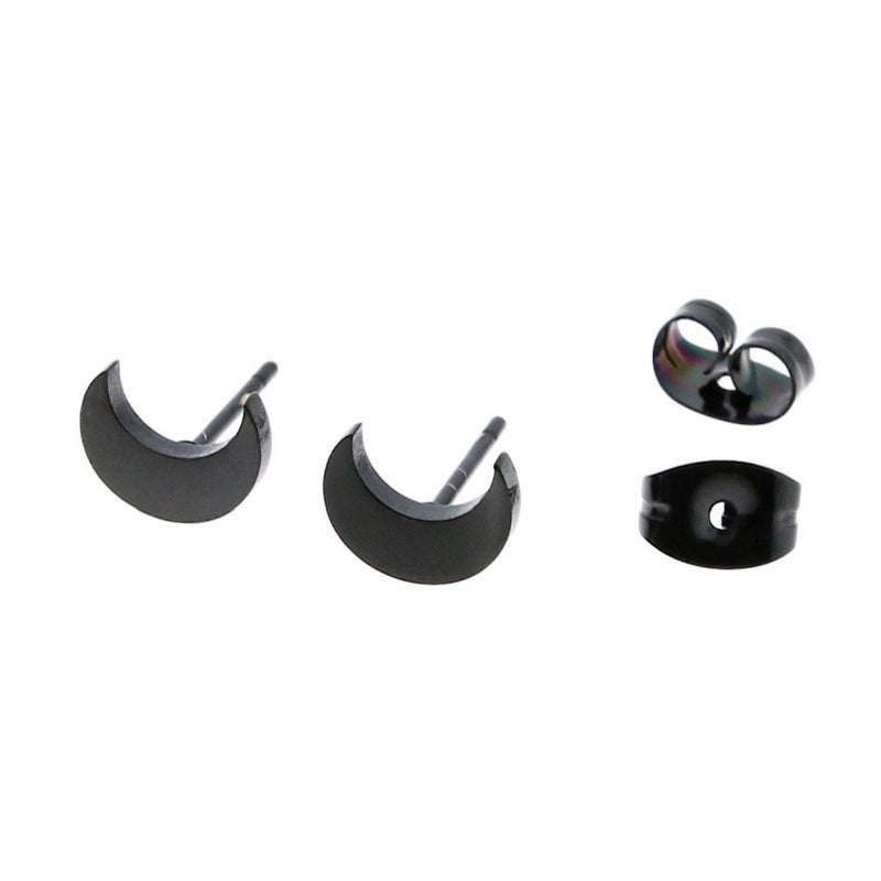 Boucles d'oreilles en acier inoxydable doré - Crescent Moon Studs - 8mm x 3mm - 2 pièces 1 paire - ER622