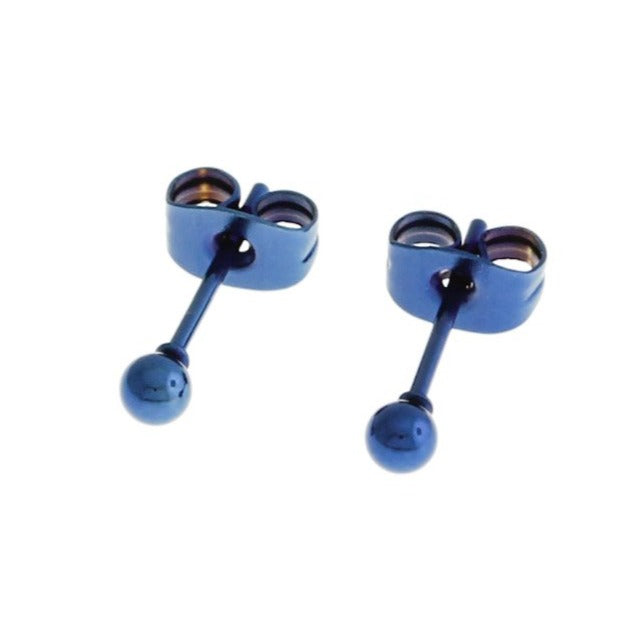 Boucles d'oreilles en acier inoxydable doré - clous à billes - 11 mm x 3 mm - 2 pièces 1 paire - ER212