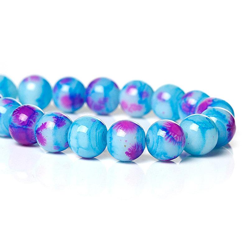 20 Round Glass Beads - 8mm - Polished - Choose Your Color!