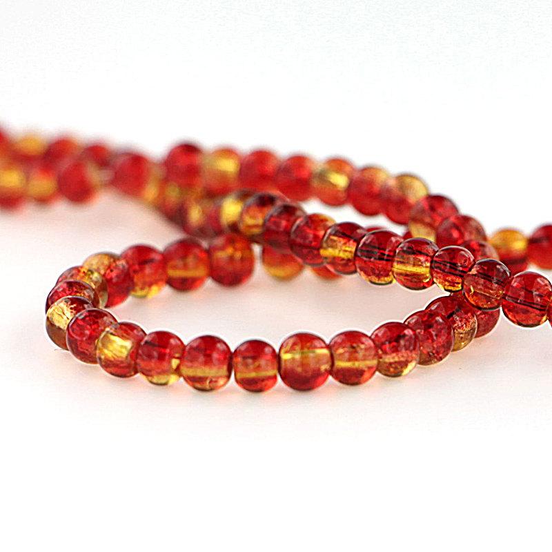 Round Glass Beads - 4mm - 1 Strand 200 Beads - Choose Your Color!