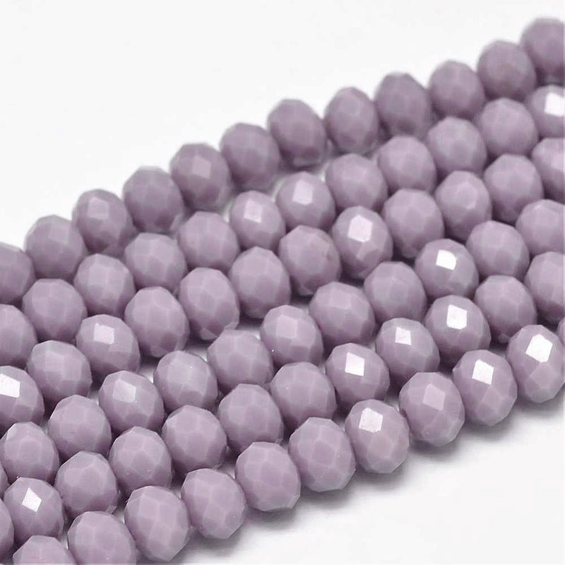 Faceted Glass Beads - 8mm x 6mm - Solid Colors - 1 Strand 64 Beads - Choose Your Color!