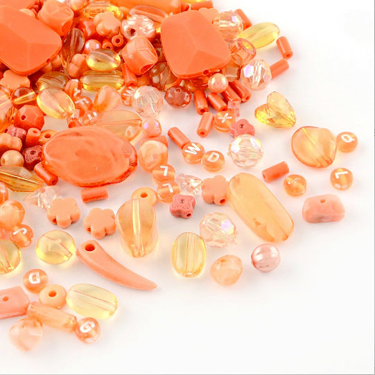 Assorted Acrylic Beads Grab Bag - 50g 60-90 beads - Choose Your Color!