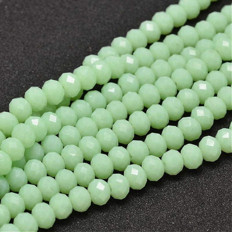 Perles de verre à facettes 8mm x 6mm - Vert abysse - 25 Perles - BD690