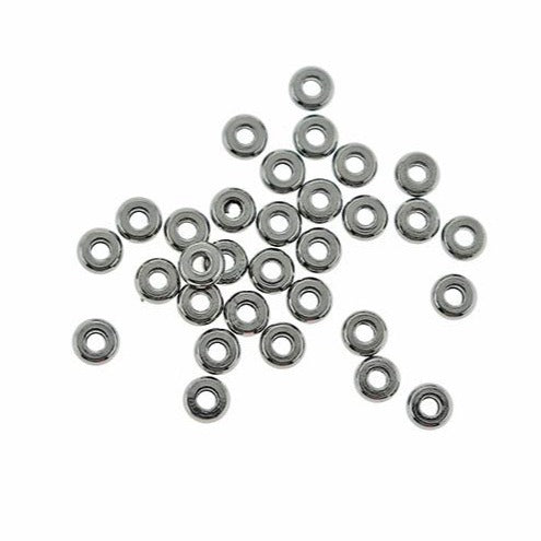 25 Flat Round Stainless Steel Spacer Beads - Choose Your Size!