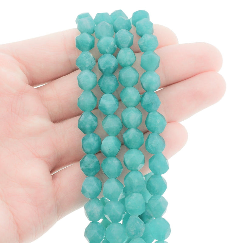 Star Cut Natural Jade Beads - 8mm - 1 Strand 47 Beads - Choose Your Color!