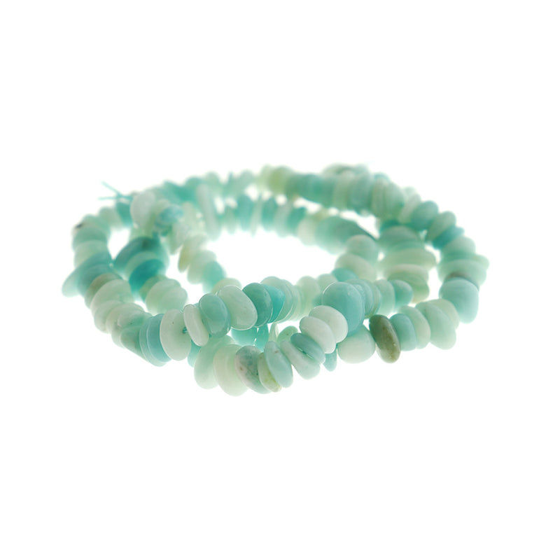 Chip Natural Amazonite Beads 4mm - 14mm - Sea Blues - 1 Strand 136 Beads - BD1791