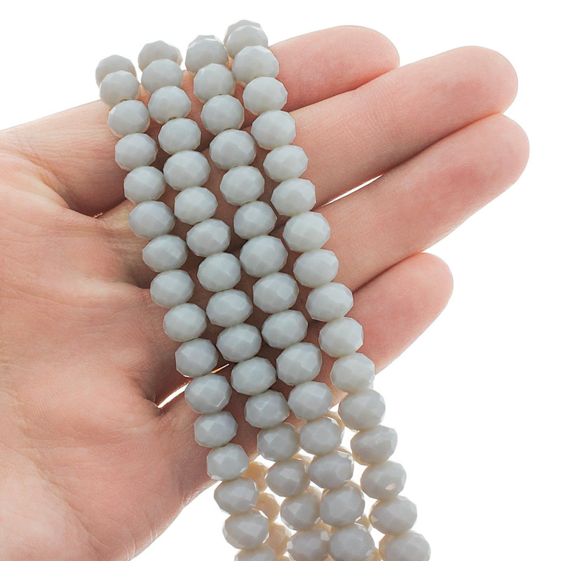 Faceted Glass Beads - 8mm x 6mm - Solid Colors - 1 Strand 64 Beads - Choose Your Color!