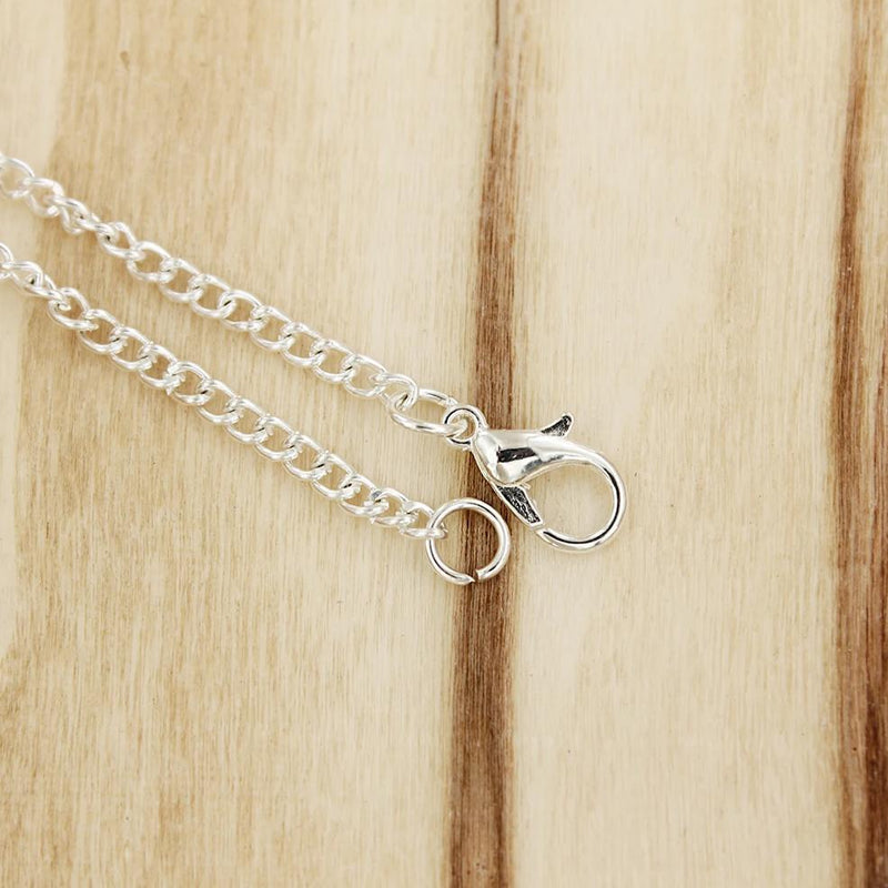 Silver Tone Curb Chain Necklaces - 3mm - Choose Your Length & Quantity!