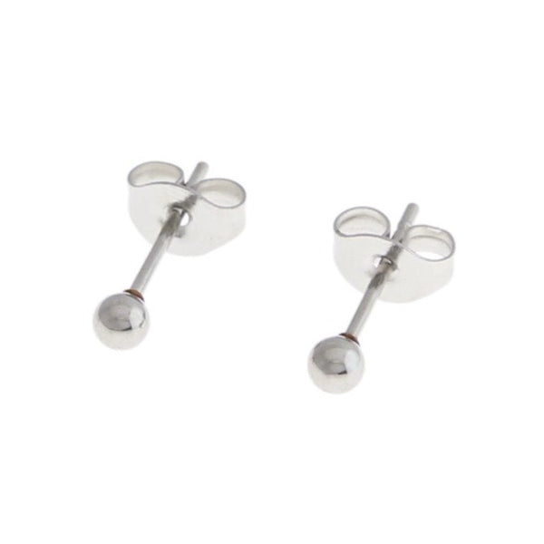 Boucles d'oreilles en acier inoxydable doré - clous à billes - 11 mm x 3 mm - 2 pièces 1 paire - ER212