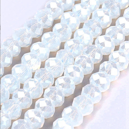 Faceted Glass Beads 6mm x 4mm - Electroplated - 1 Strand 98 Beads - Choose Your Color!