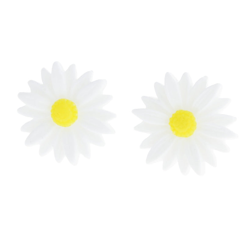 Clous d'oreilles fleur marguerite - 12mm - 2 pièces 1 paire - ER253