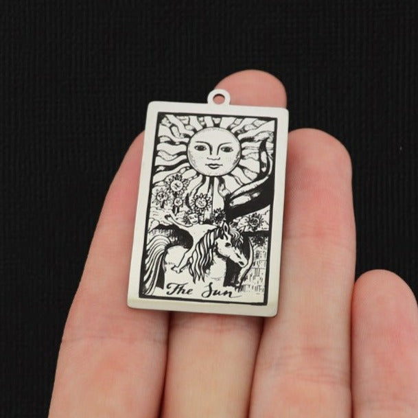 The Sun Tarot Card Titanium Steel Charm - SSP629