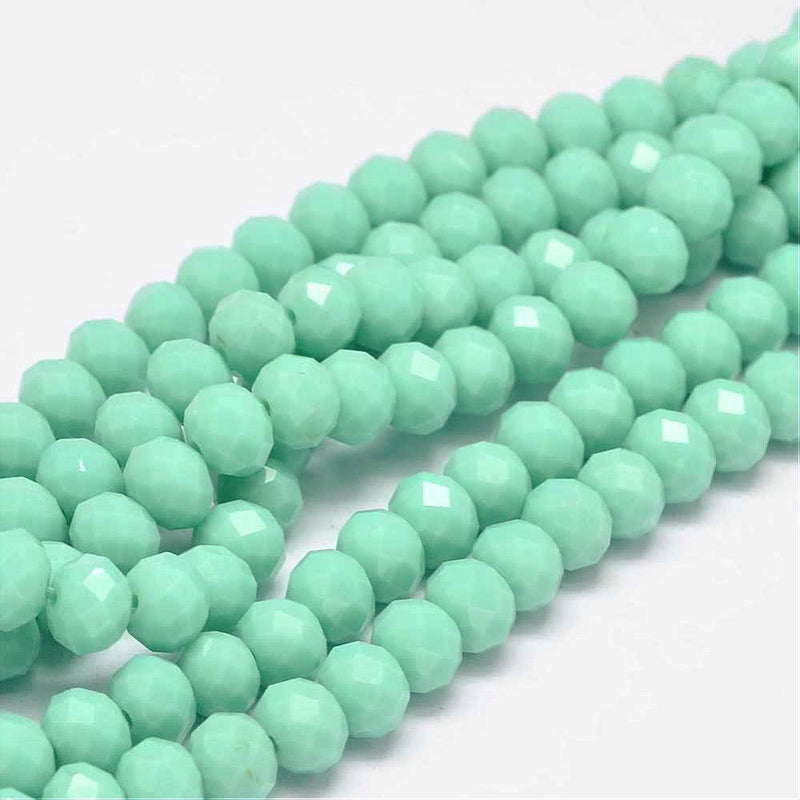 Faceted Glass Beads - 8mm x 6mm - Solid Colors - 1 Strand 64 Beads - Choose Your Color!