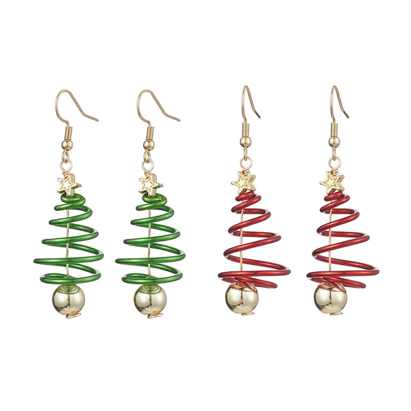 Christmas Tree Stainless Steel Earrings - 1 Pair - Choose Your Color!