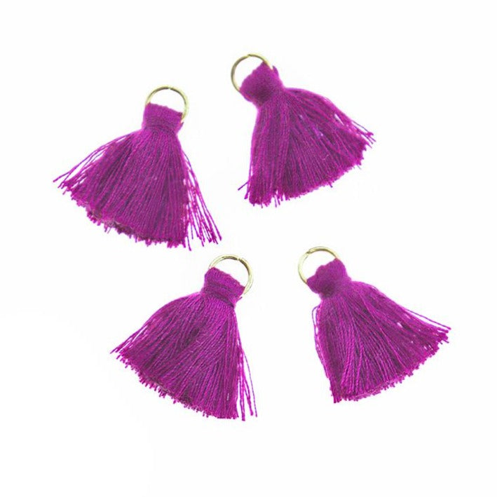 10 Polycotton Tassels with Jump Rings - Choose Your Color!