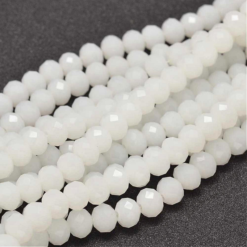 Faceted Glass Beads - 8mm x 6mm - Solid Colors - 1 Strand 64 Beads - Choose Your Color!