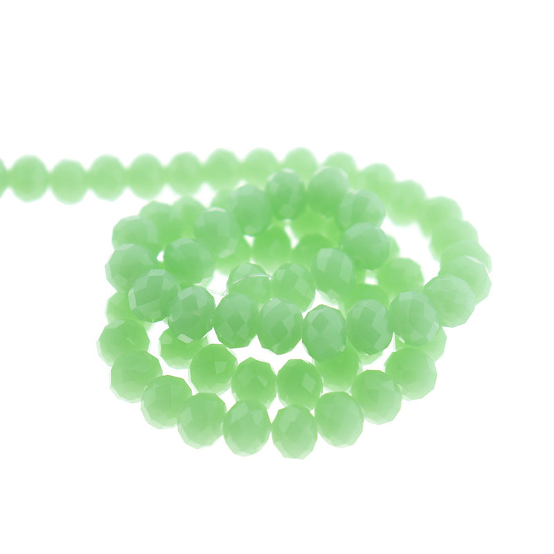 SALE Faceted Glass Beads 8mm - Lime Green - 1 Strand 70 Beads - LBD1968