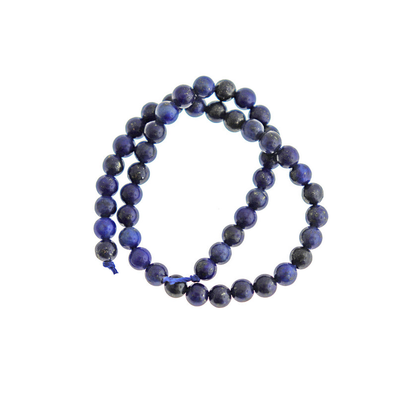 Round Natural Lapis Lazuli Beads 4mm - Navy Blue - 1 Strand 44 Beads - BD1757