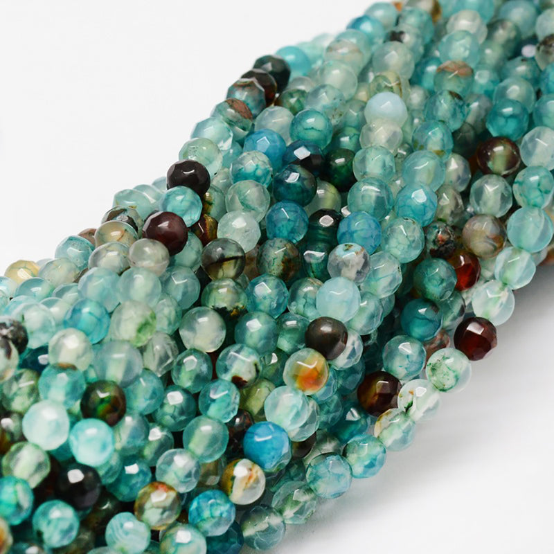 Faceted Natural Agate Beads - 4mm - 1 Strand 92 Beads - Choose Your Color!