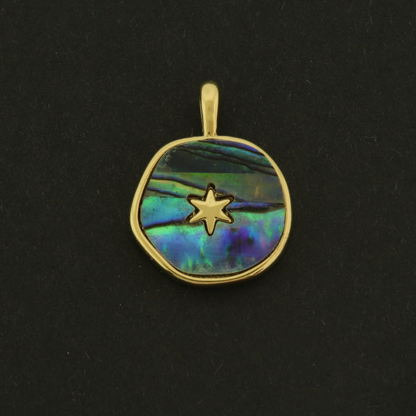 18k Star Charm - Celestial Pendant - Shell Inlay - 18k Gold Plated - GLD747