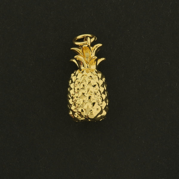 18k Pineapple Charm - Fruit Pendant - 18k Gold Plated Brass - GLD769