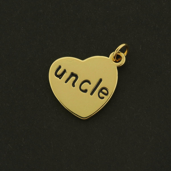 18k Uncle Charm - Family Pendant - 18k Gold Plated Brass - GLD774