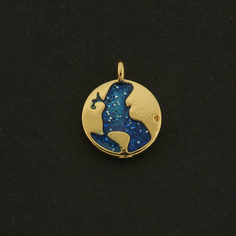 18k Earth Charm - 4 Charms - Globe Pendant - 18k Gold Plated - GLD786