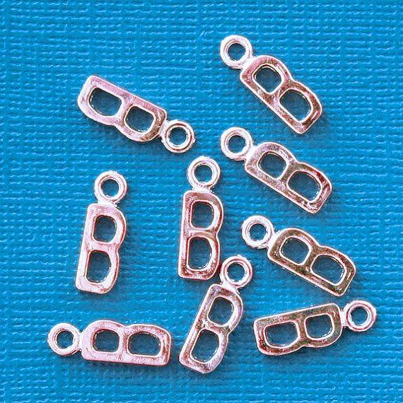 8 Lettre A Alphabet Antique Silver Tone Charms - SC2625