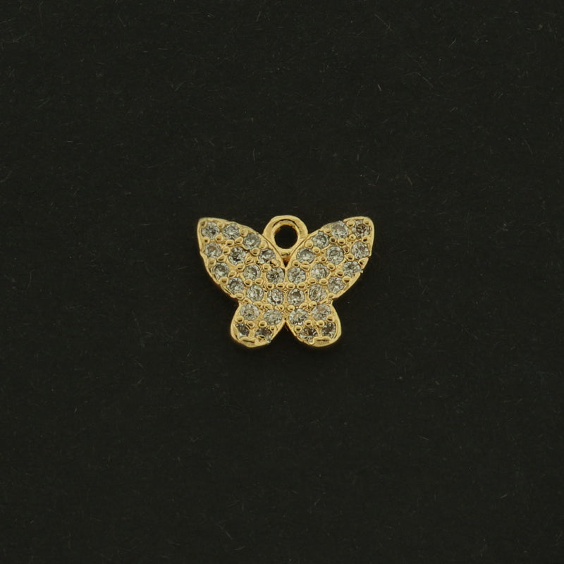 14k Butterfly Charm - Butterfly Pendant - 14k Gold Plated - GLD832