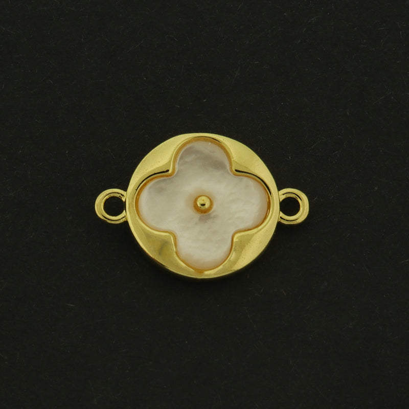 18k Daisy Connector - Flower Pendant - 18k Gold Plated - GLD859