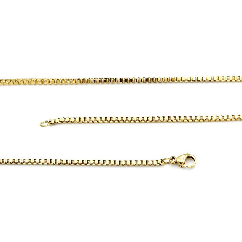 Stainless Steel Box Chain Necklace 20" - 2mm - Choose Your Tone!