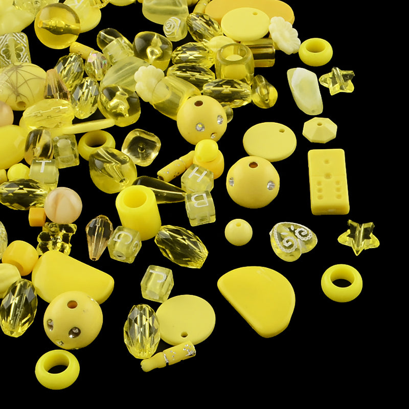 Assorted Acrylic Beads Grab Bag - 50g 60-90 beads - Choose Your Color!