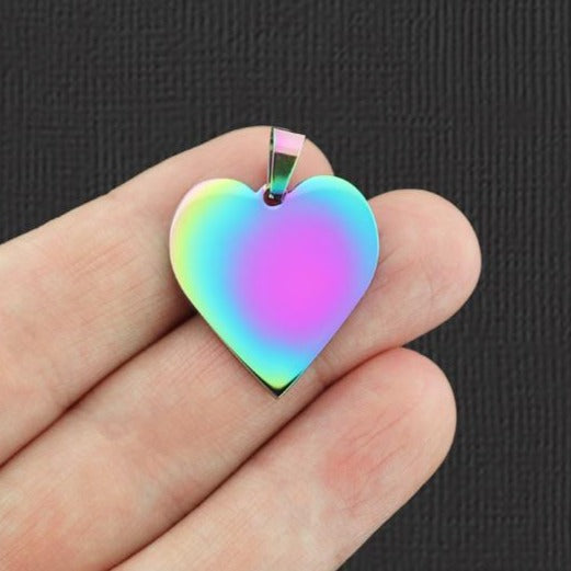 Stainless Steel Heart Stamping Blank - 23.5mm x 25mm - Choose Your Color!