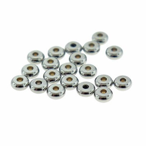 25 Flat Round Stainless Steel Spacer Beads - Choose Your Size!