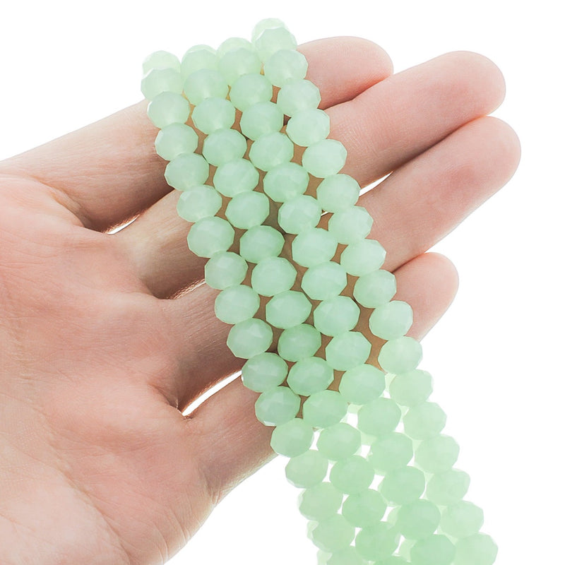 Faceted Glass Beads - 8mm x 6mm - Solid Colors - 1 Strand 64 Beads - Choose Your Color!