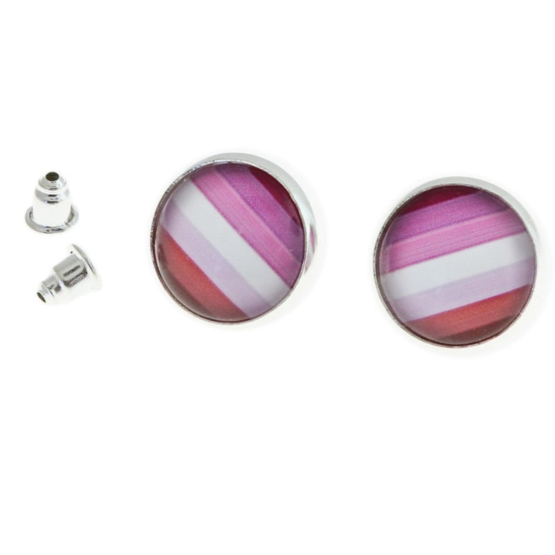 Stainless Steel Earrings - Pride Studs - 15mm - 1 Pair - Choose Your Pattern!