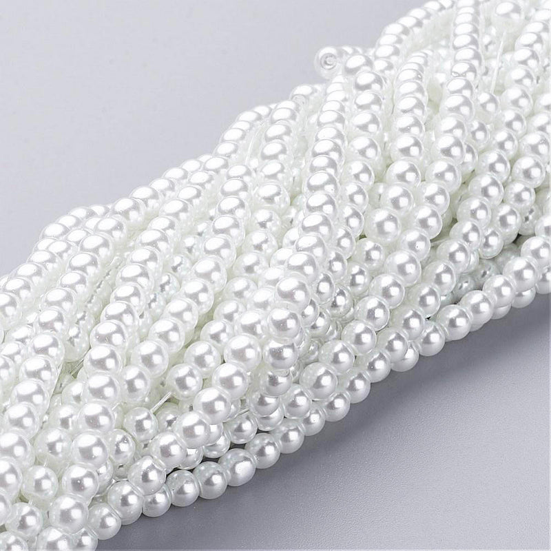 Round Glass Beads - 4mm - 1 Strand 200 Beads - Choose Your Color!