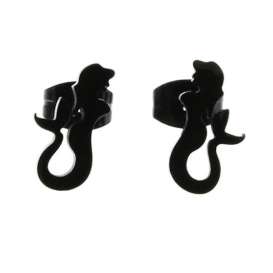 Boucles d'Oreilles en Acier Inoxydable Or Rose - Clous de Sirène - 12mm x 6mm - 2 Pièces 1 Paire - ER192